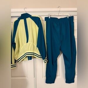 Plus Size Teal & Chartuse Track Suit